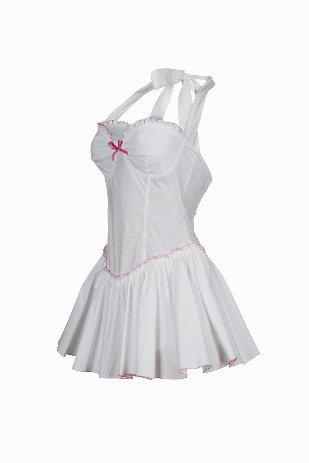 Trinity Poplin Halter Flare Mini Dress