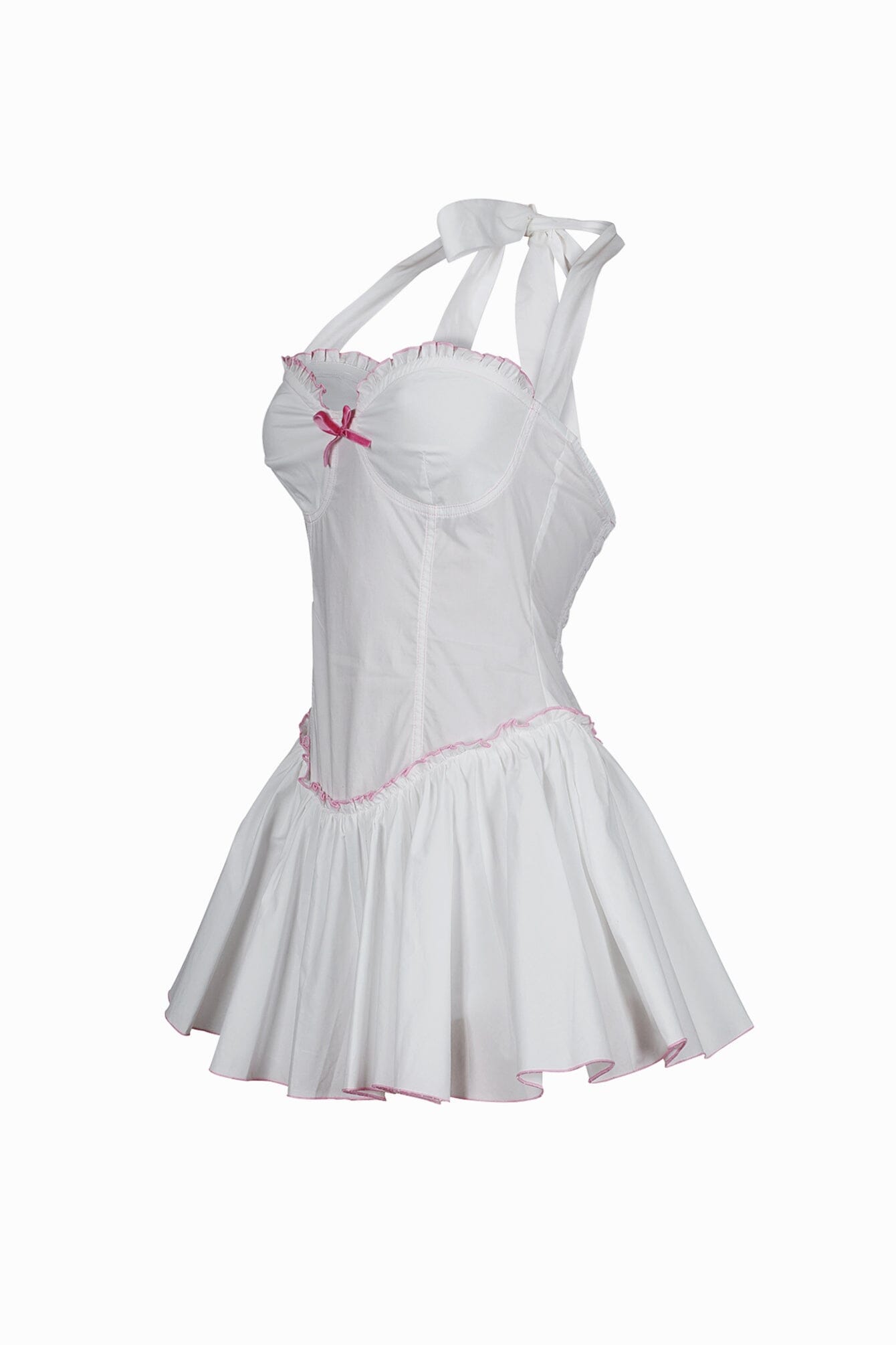 Trinity Poplin Halter Flare Mini Dress