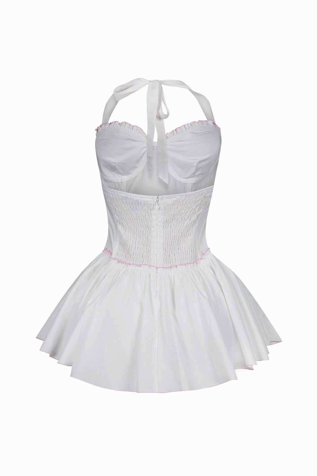 Trinity Poplin Halter Flare Mini Dress