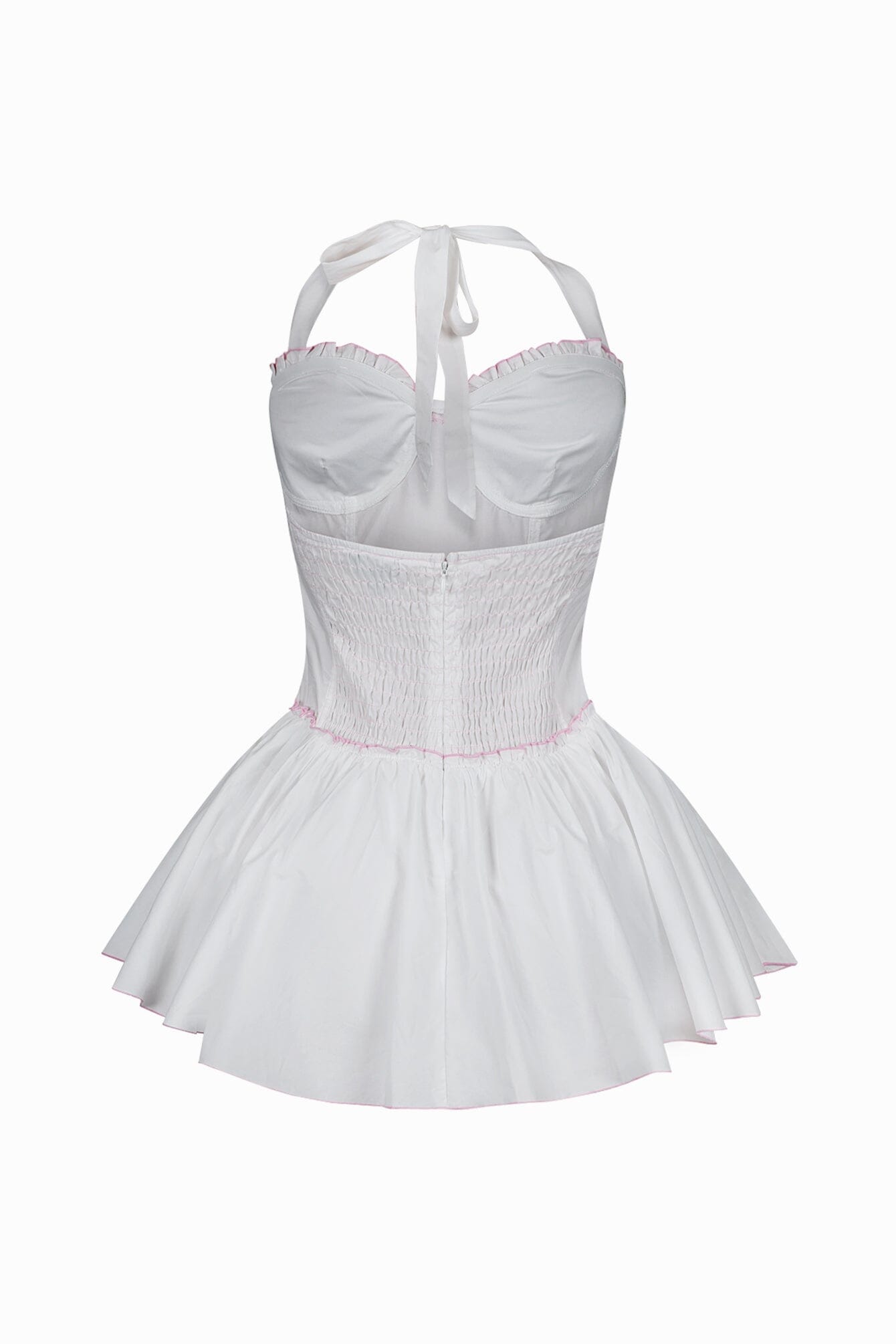 Trinity Poplin Halter Flare Mini Dress