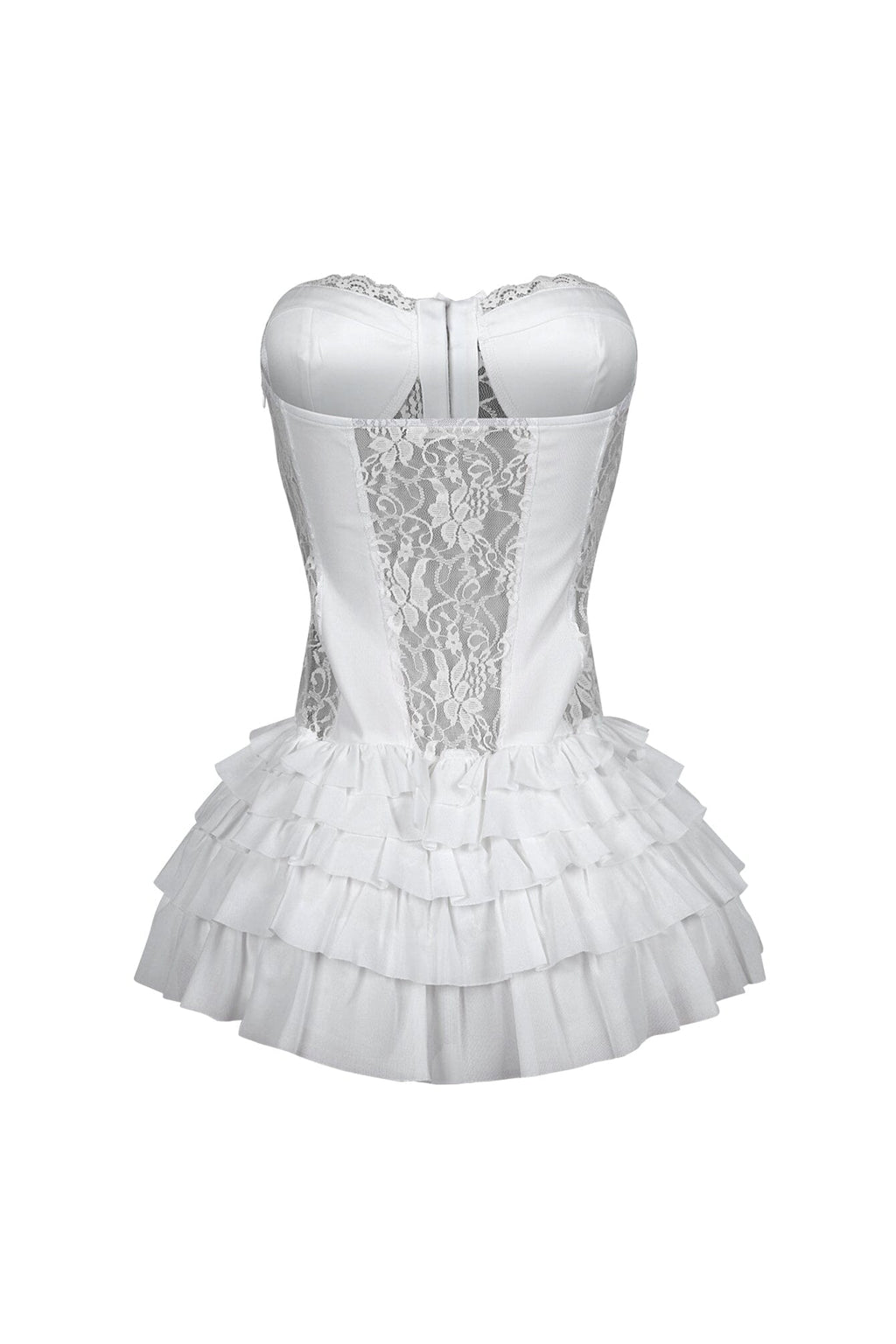 Noel Lace Tube Ruffle Mini Dress