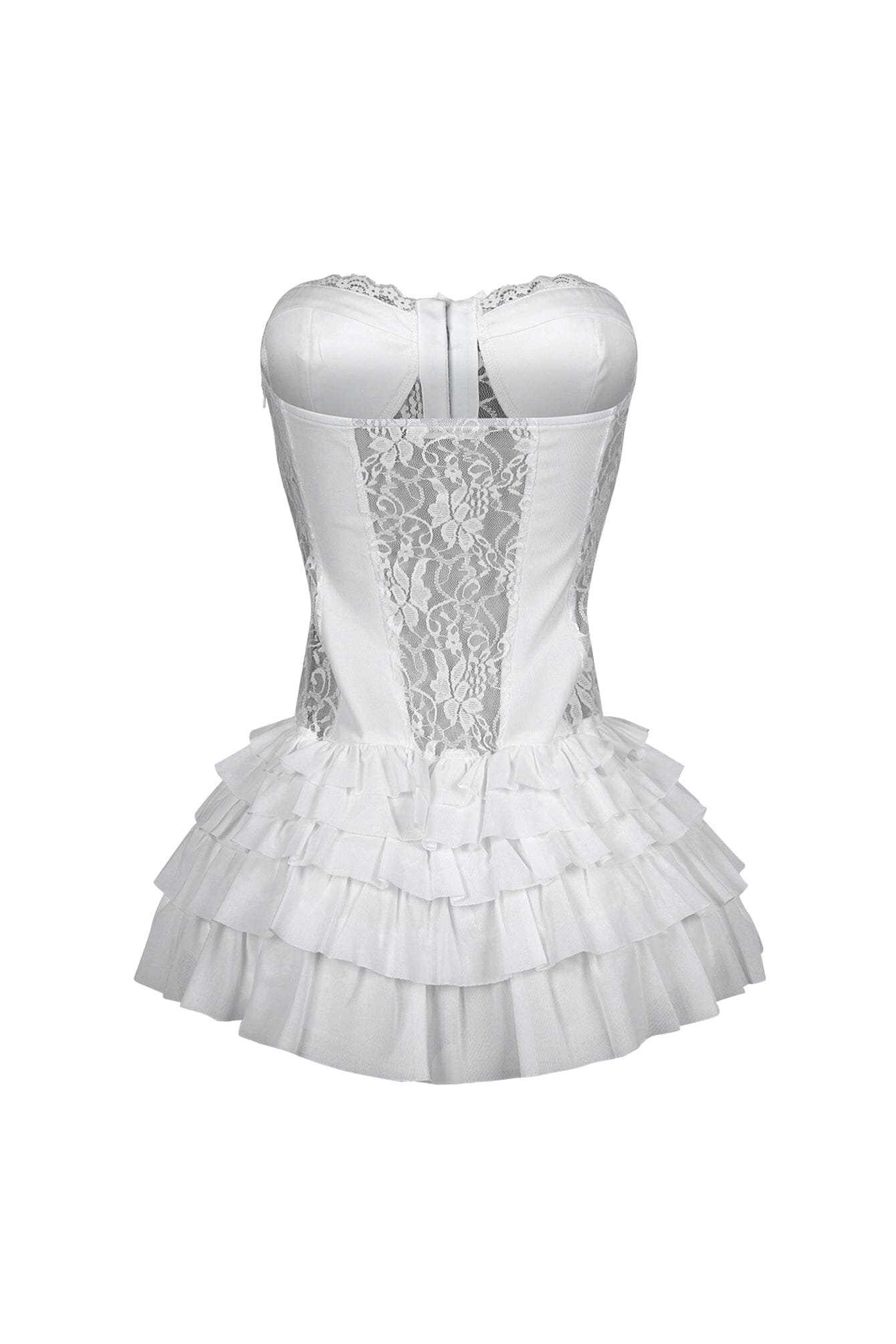 Noel Lace Tube Ruffle Mini Dress