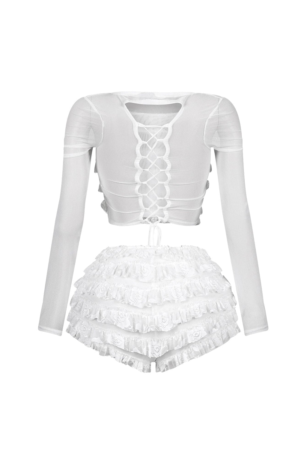 Sunny Mesh Lace Top & Shorts SET
