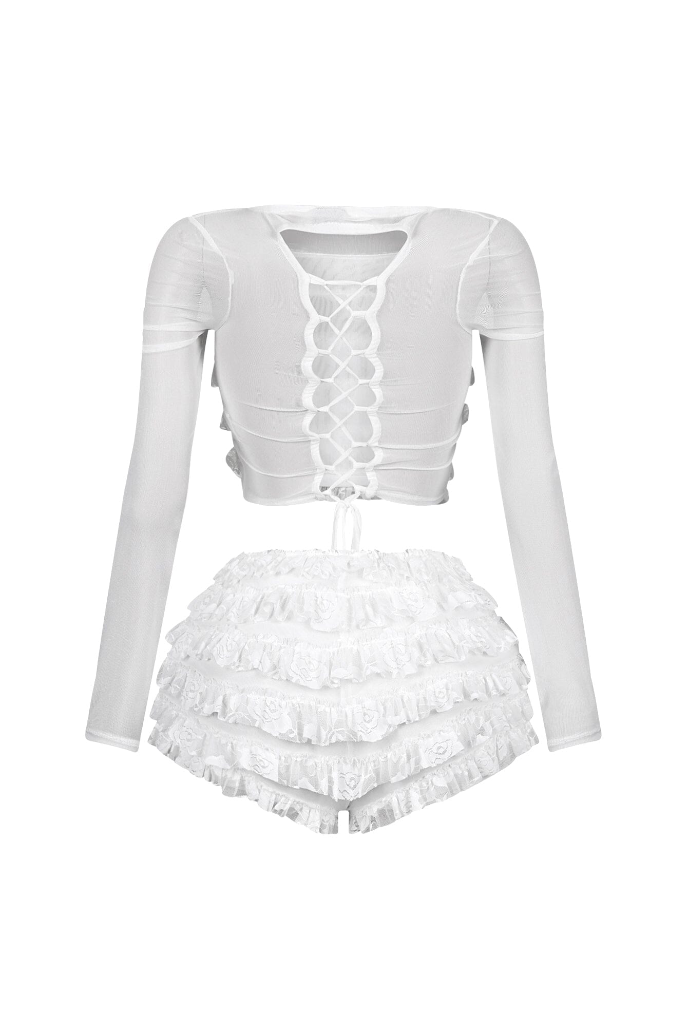 Sunny Mesh Lace Top & Shorts SET