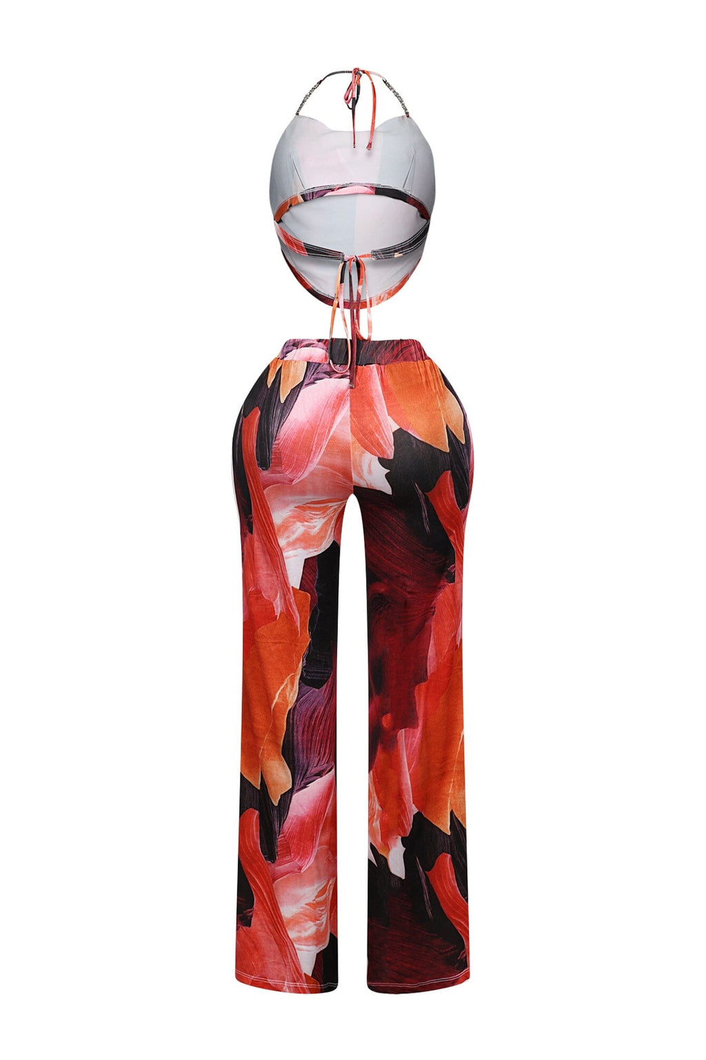 Nayeli Print Halter Rhinestone Top & Pants SET