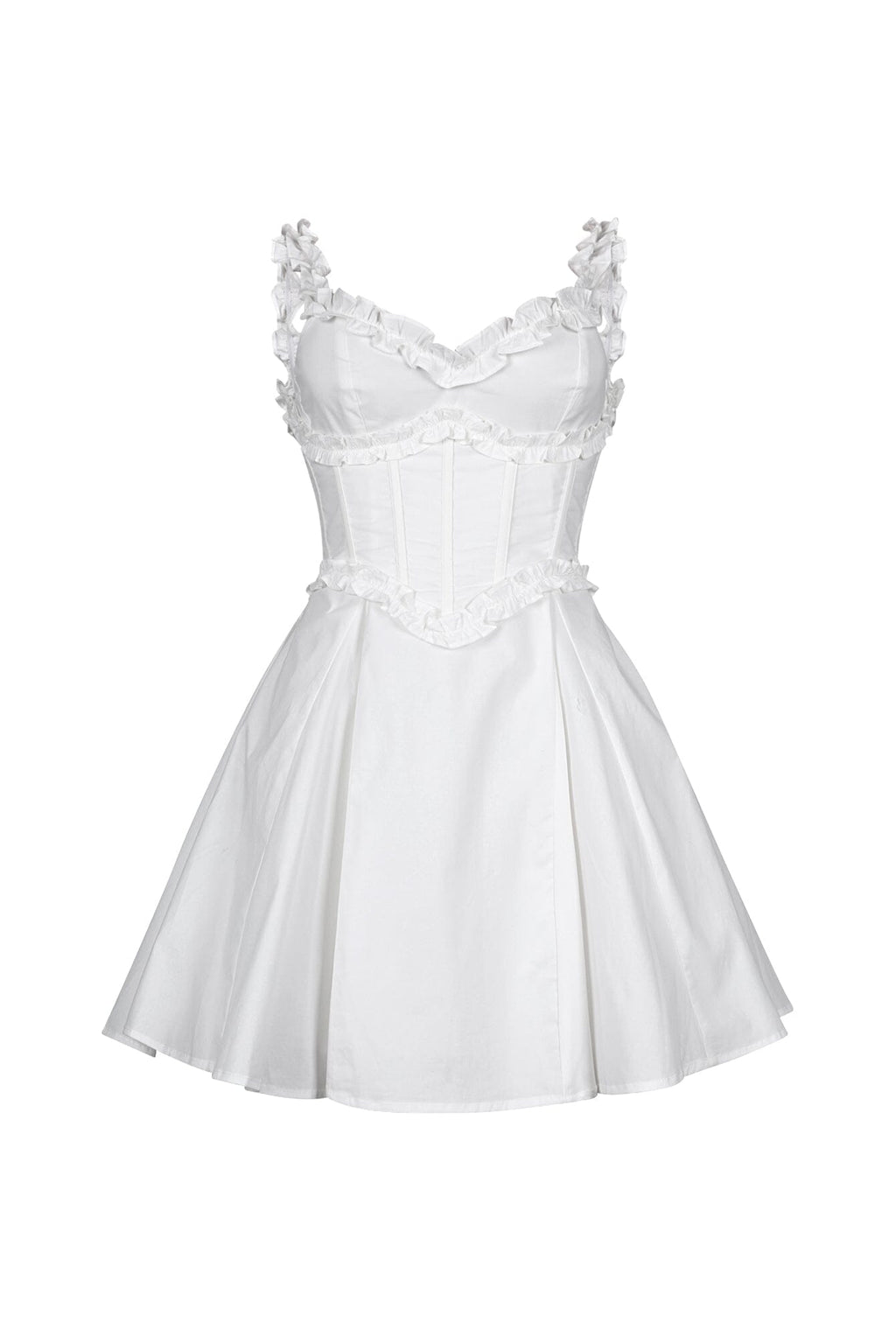Ariyah Poplin Flare Mini Dress With Corset