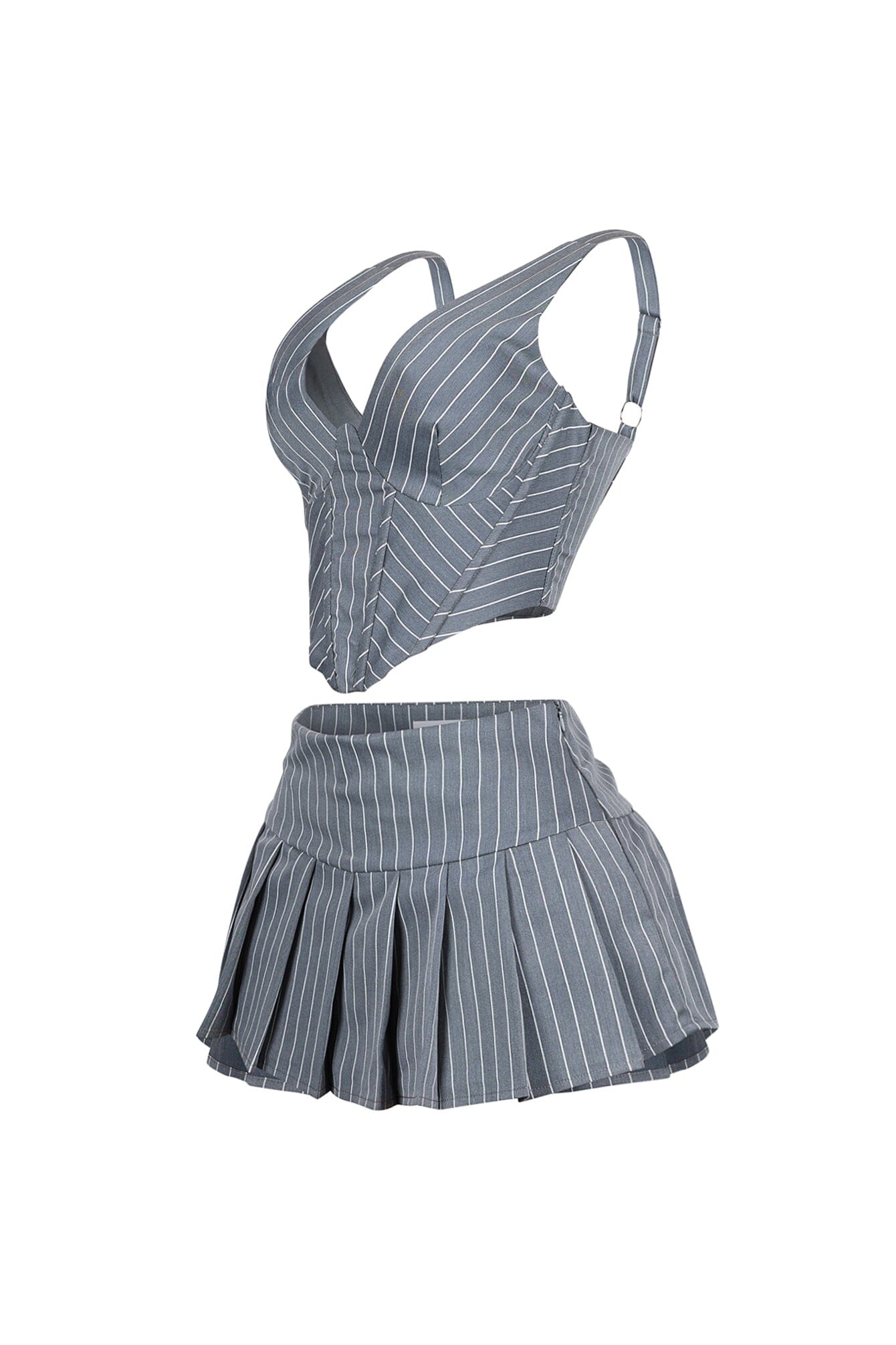 Yonah Pinstripe Corset Top & Skirt SET
