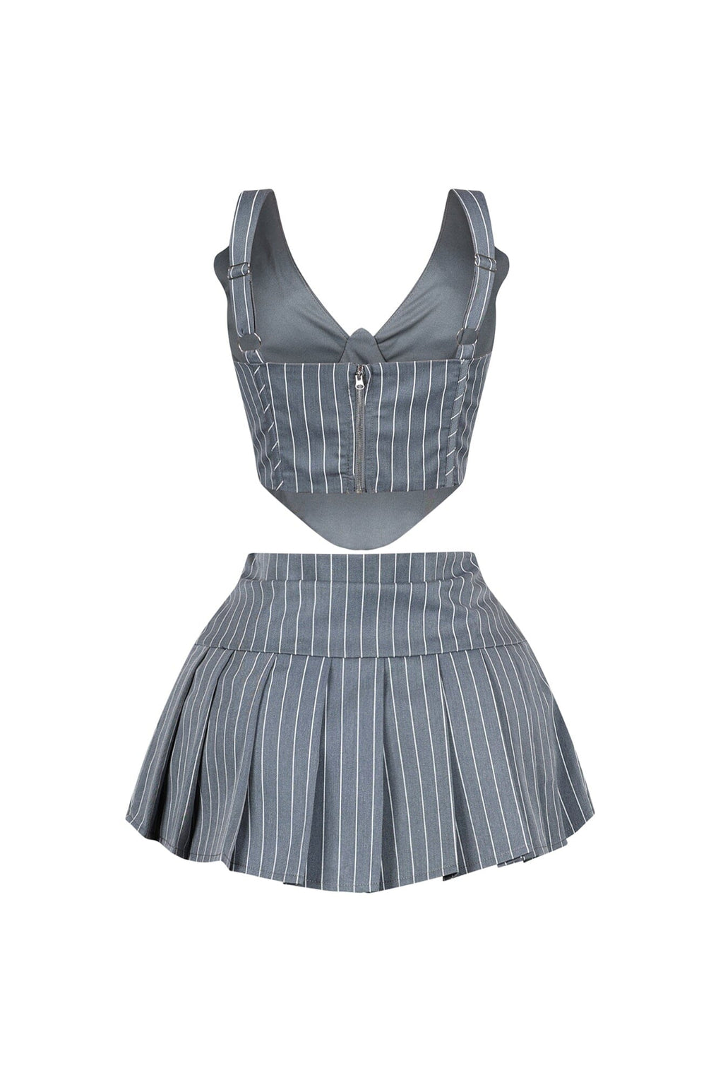 Yonah Pinstripe Corset Top & Skirt SET