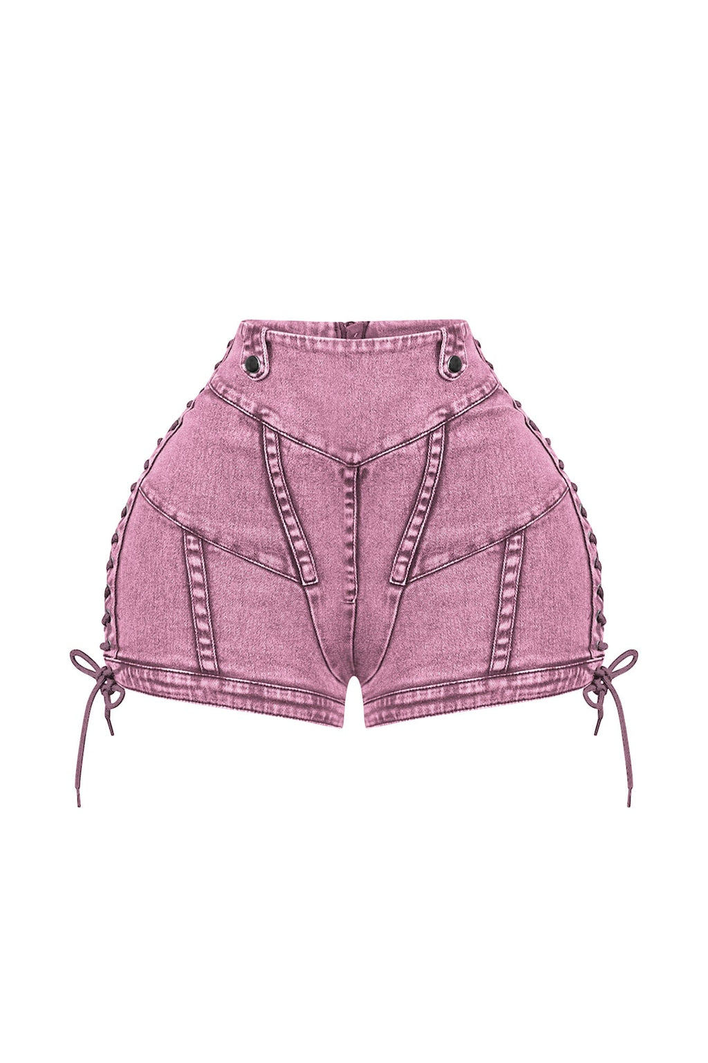 Keep Up Lace Up Denim Shorts