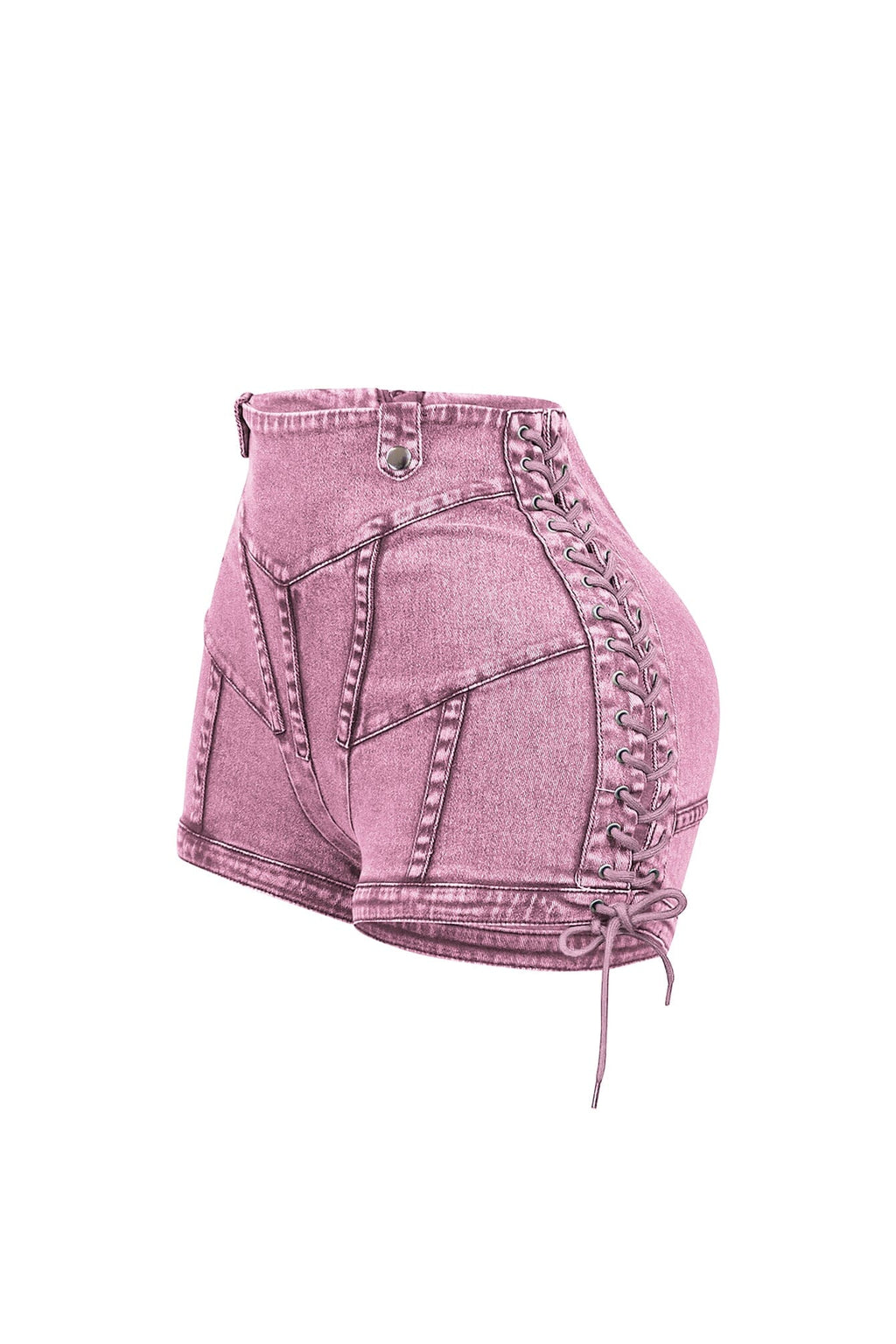 Keep Up Lace Up Denim Shorts