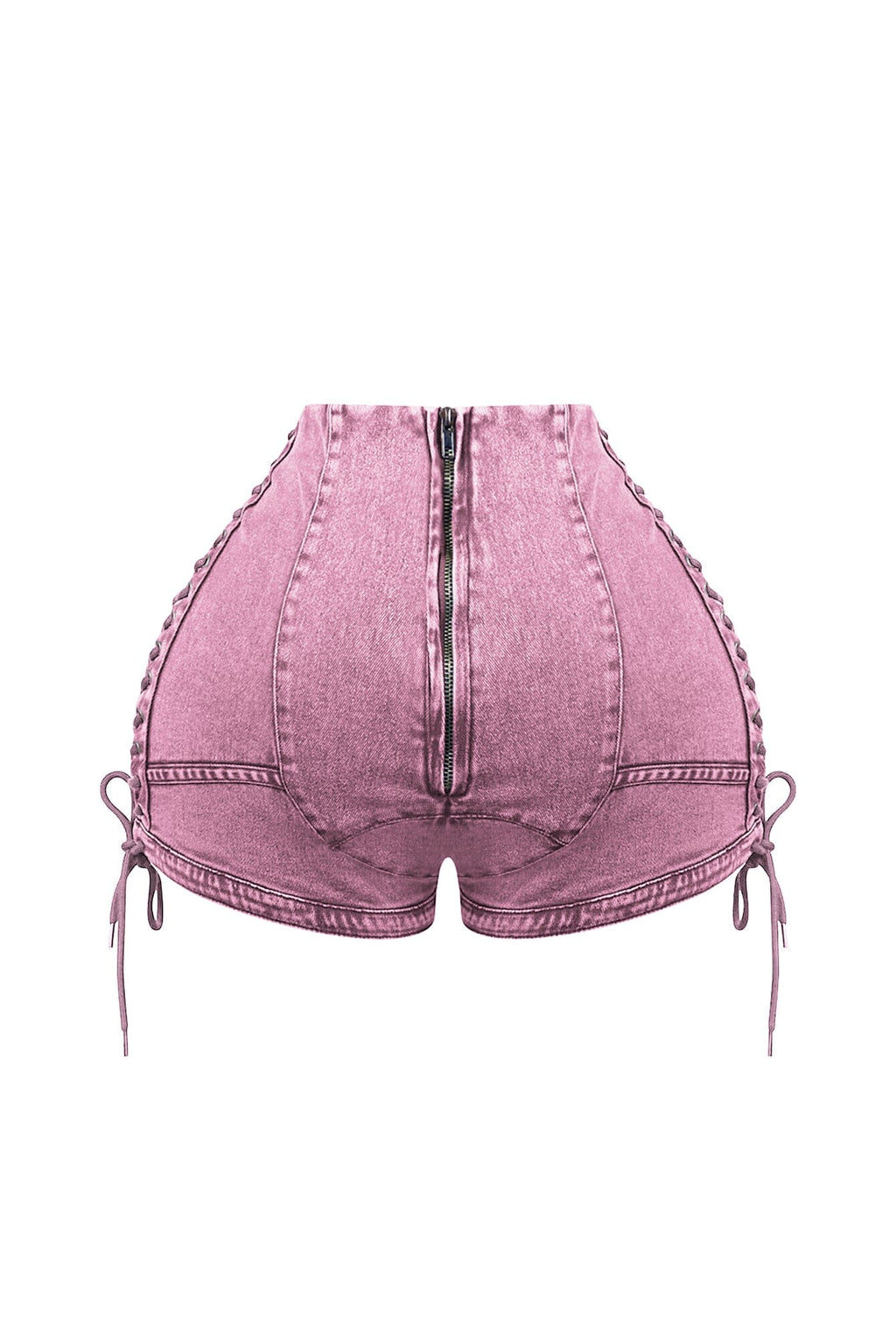 Keep Up Lace Up Denim Shorts