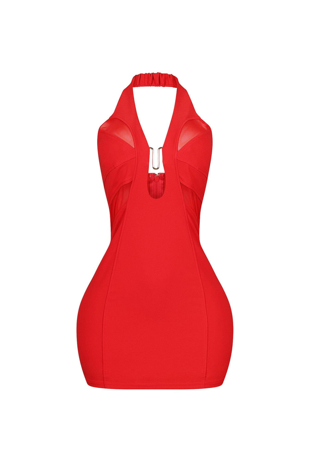 Dilara Halter Neck Metal Trim Mini Dress