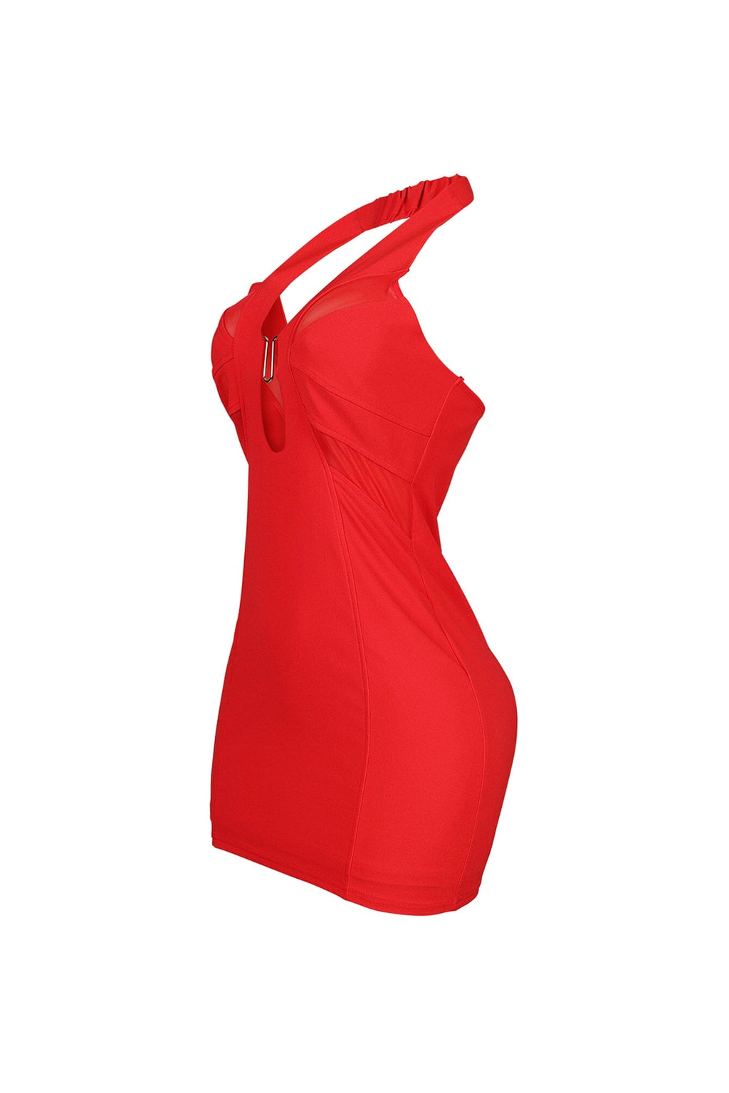 Dilara Halter Neck Metal Trim Mini Dress