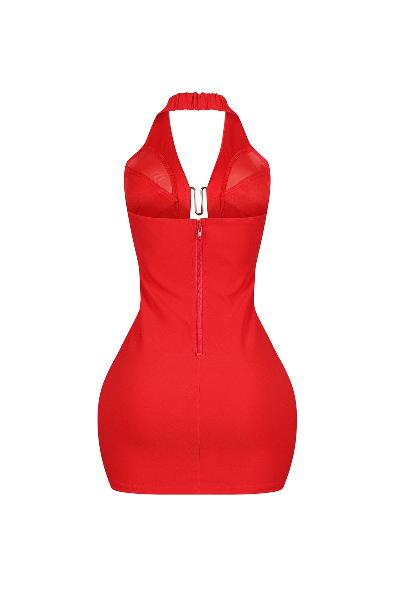 Dilara Halter Neck Metal Trim Mini Dress