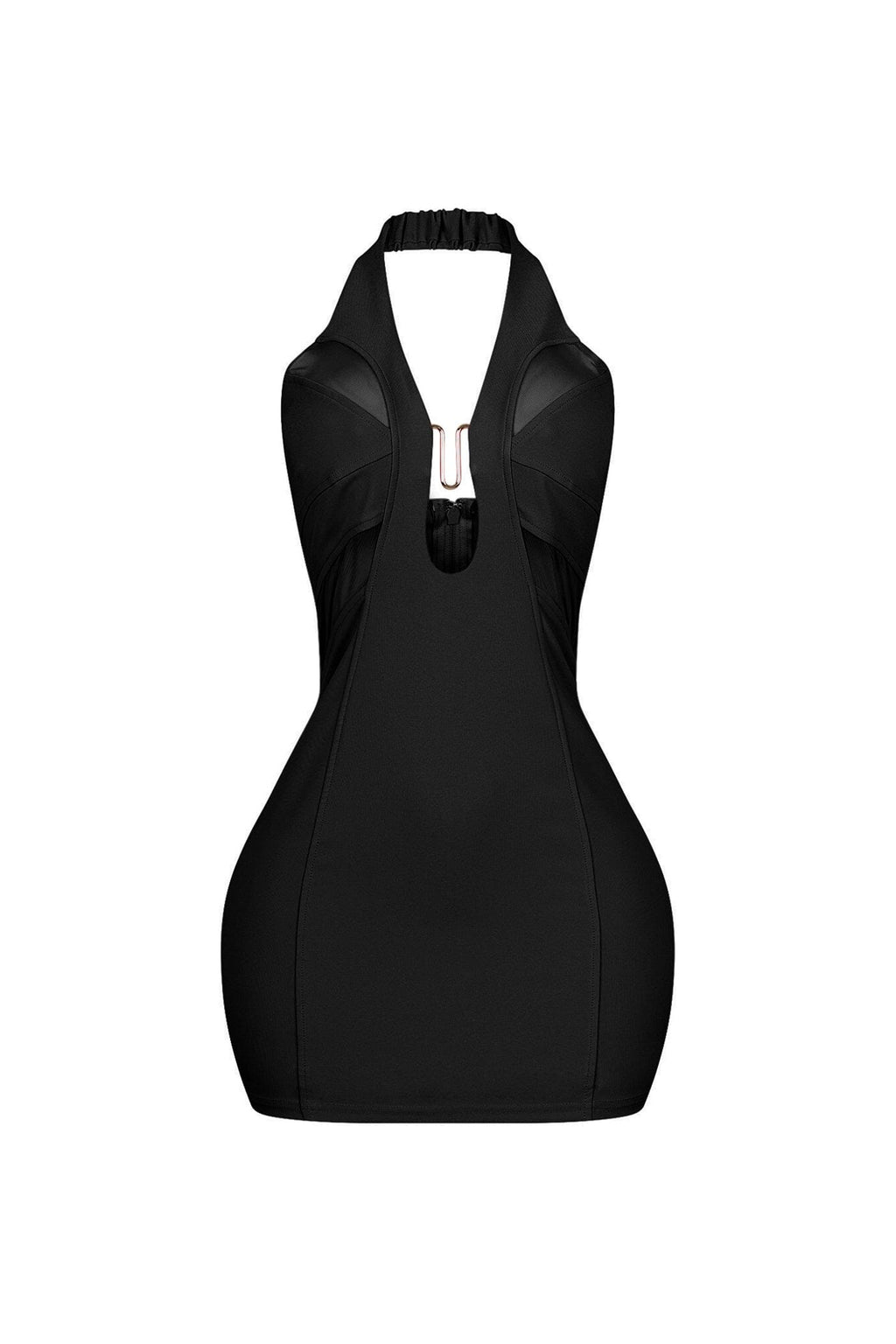 Dilara Halter Neck Metal Trim Mini Dress