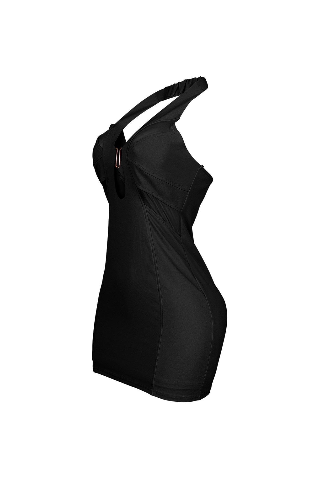 Dilara Halter Neck Metal Trim Mini Dress