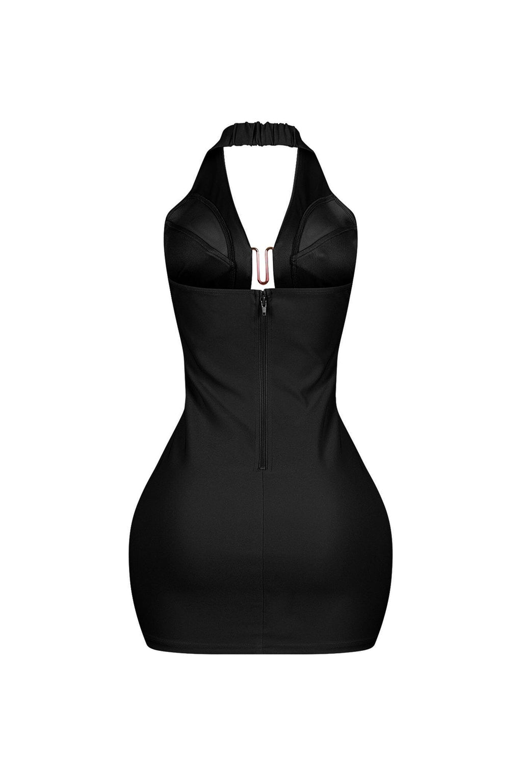 Dilara Halter Neck Metal Trim Mini Dress