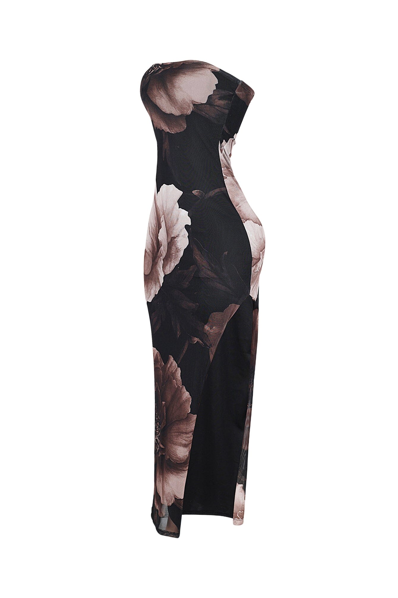 Miley Mesh Floral Tube Maxi Dress