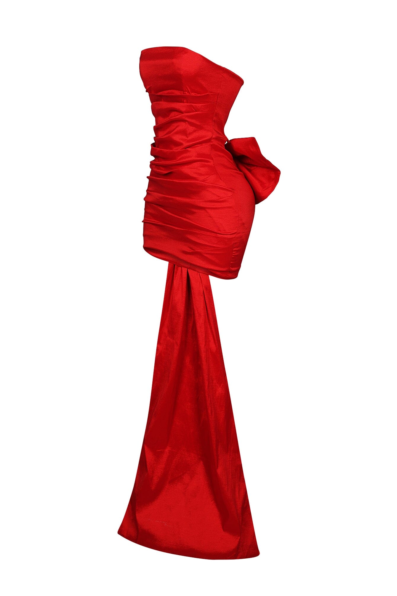 Cordelia Satin Tube Big Bow Mini Dress