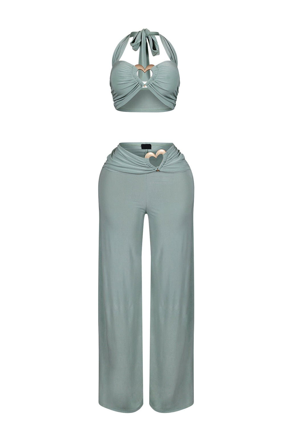Skye Heart Detail Halter Top & Pants SET