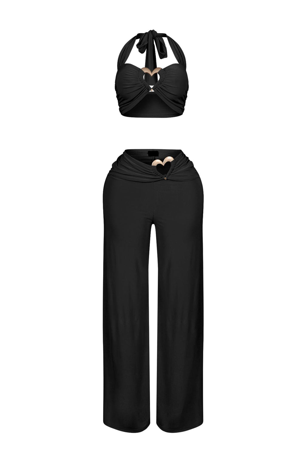 Skye Heart Detail Halter Top & Pants SET
