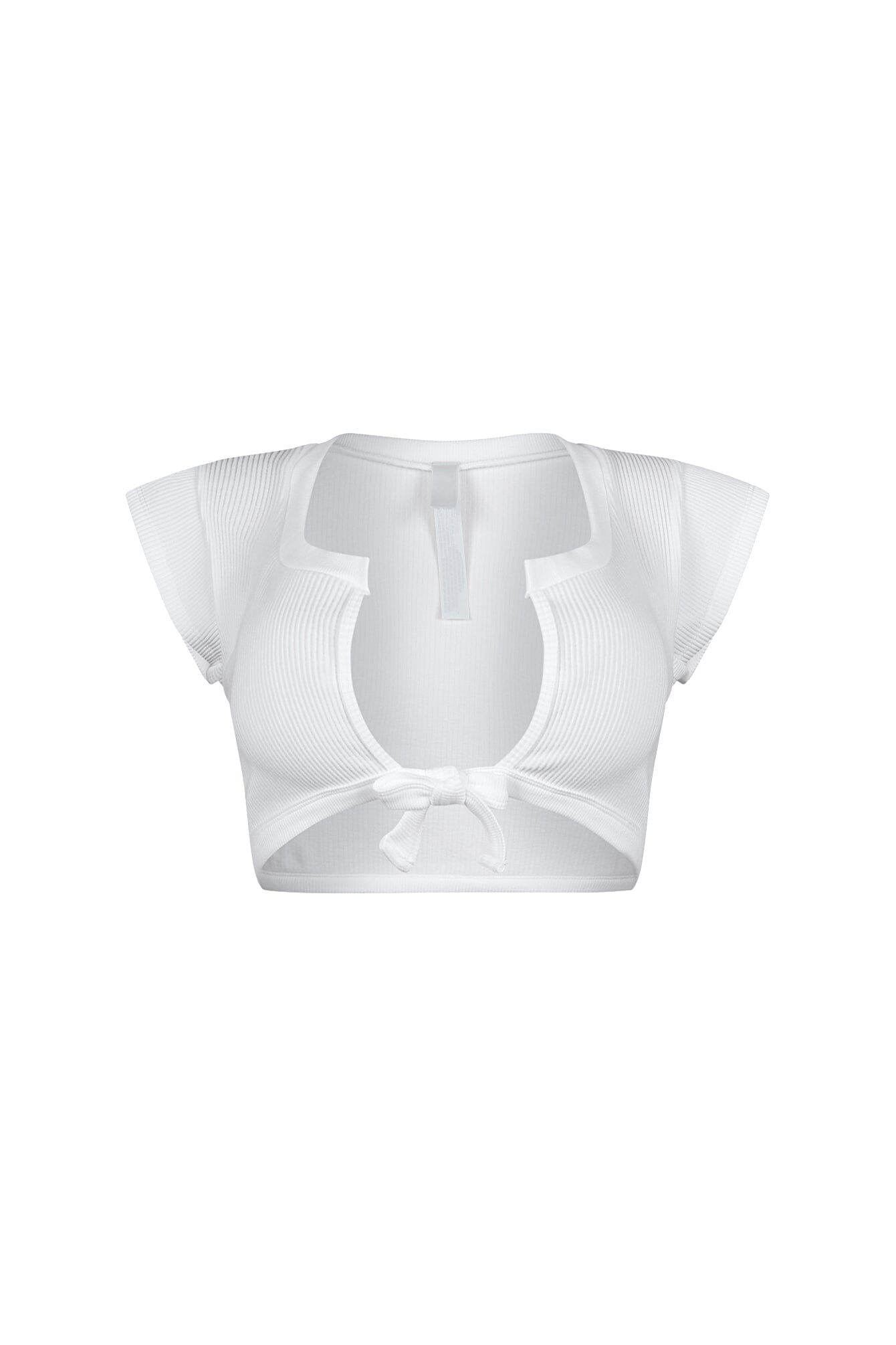 Karina Ribbed Tie Crop Top