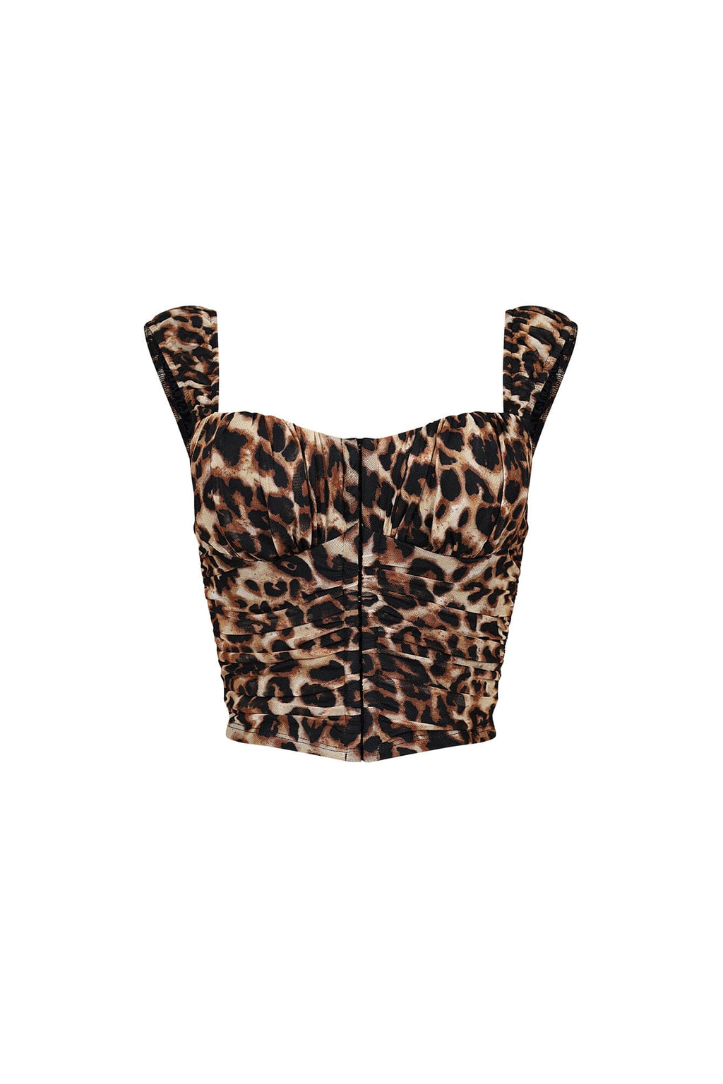 Catelyn Mesh Leopard Corset Bustier Top