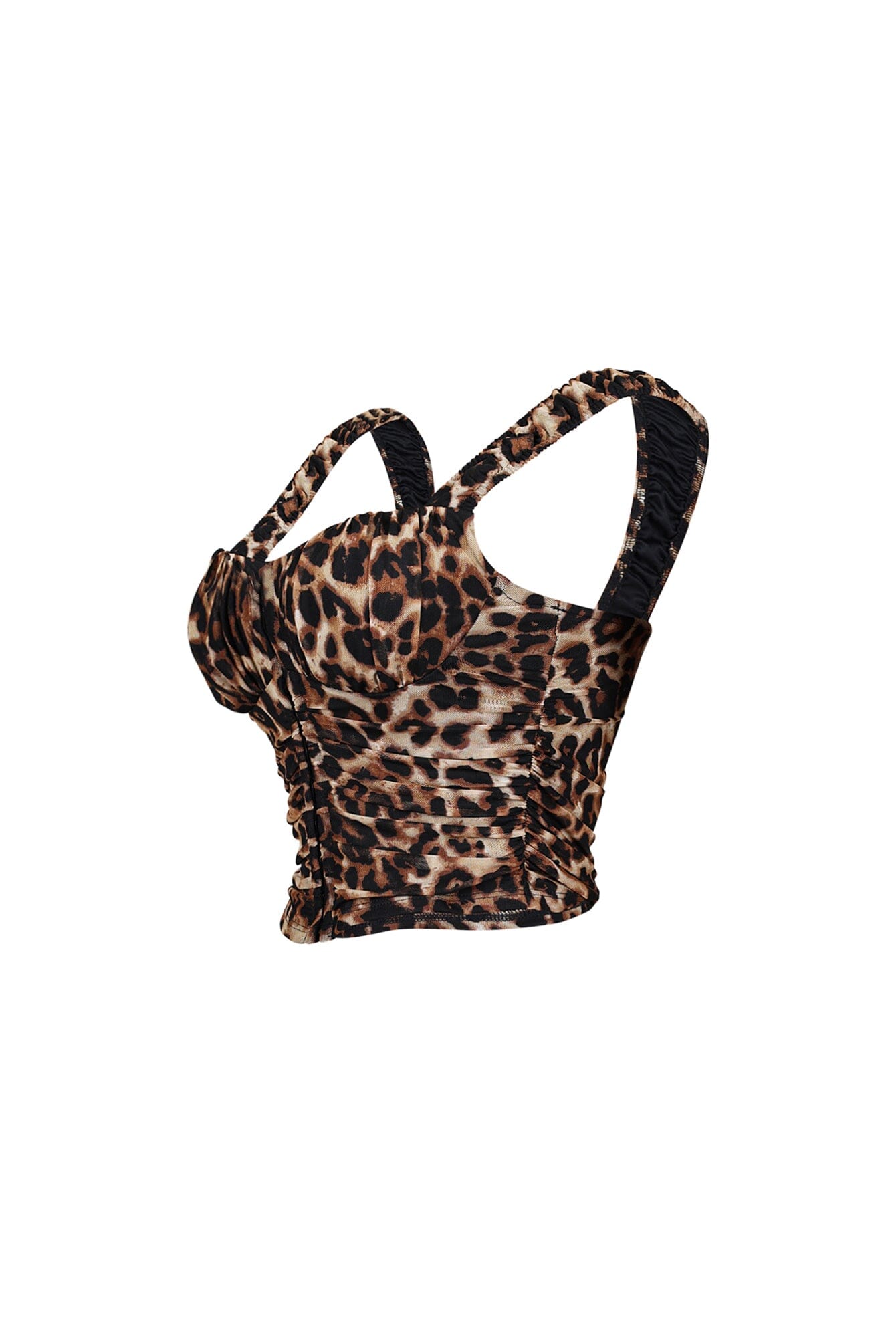 Catelyn Mesh Leopard Corset Bustier Top