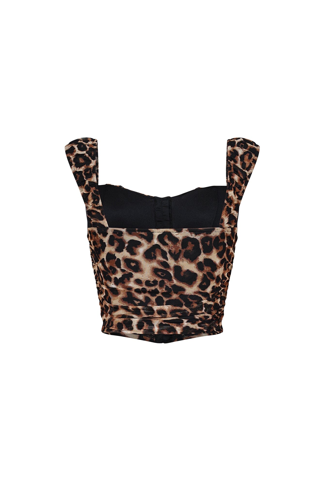 Catelyn Mesh Leopard Corset Bustier Top