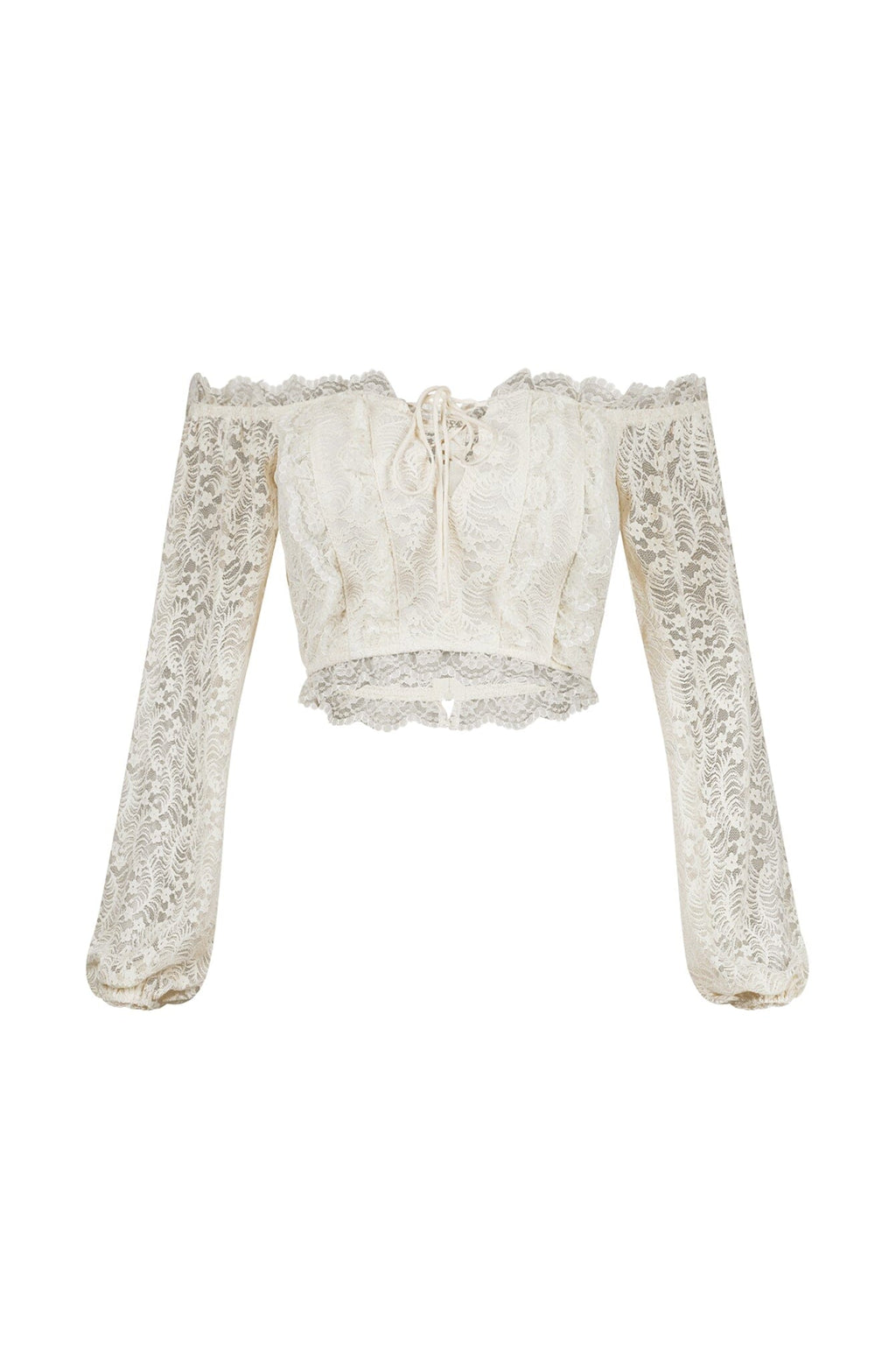 Yollie Off Shoulder Lace Crop Top