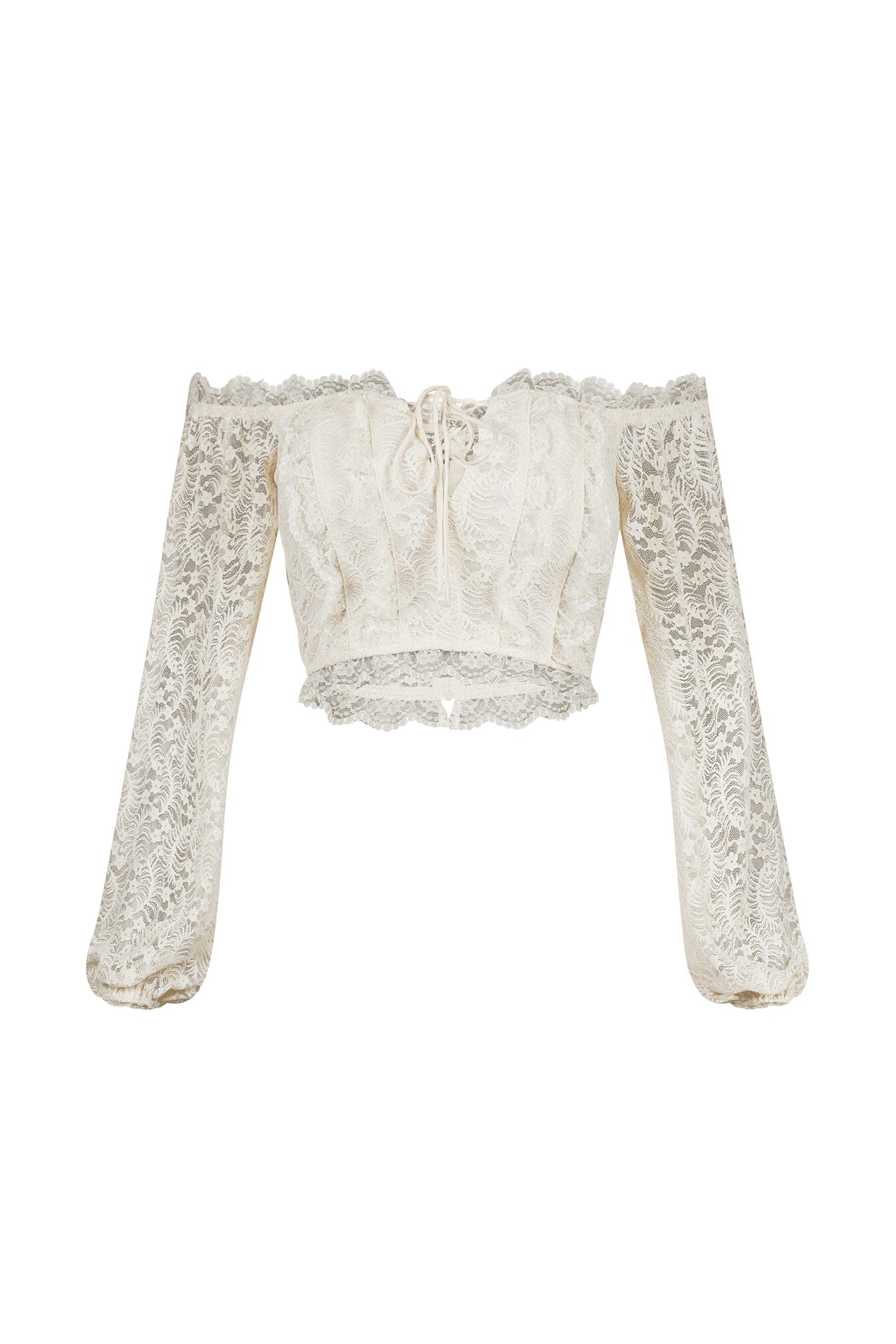 Yollie Off Shoulder Lace Crop Top