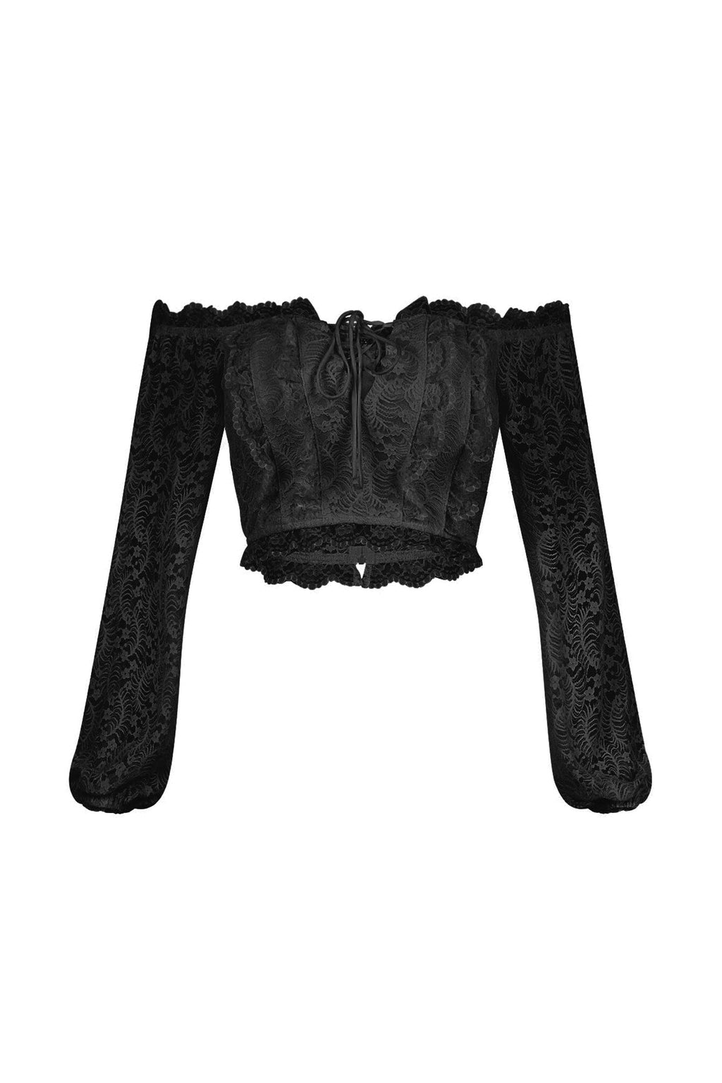 Yollie Off Shoulder Lace Crop Top