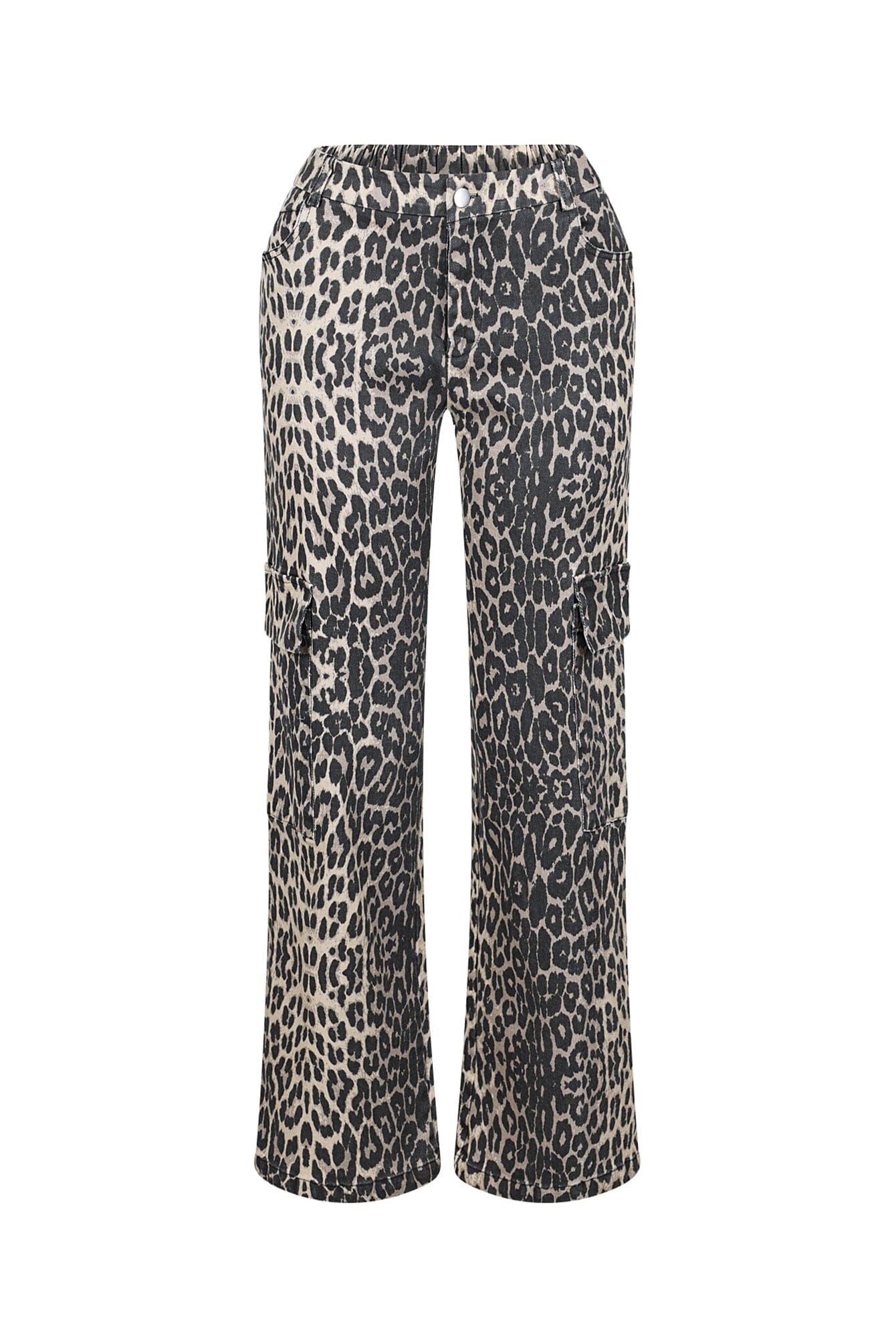 Idola Wide Leg Animal Print Cargo Pants
