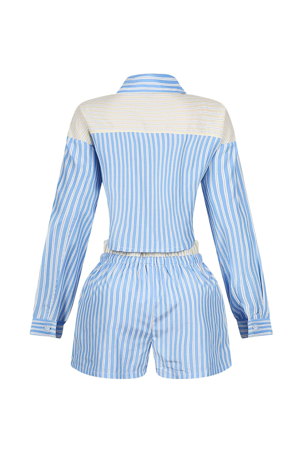Nasia Pinstripe Poplin Boxer Top & Shorts SET