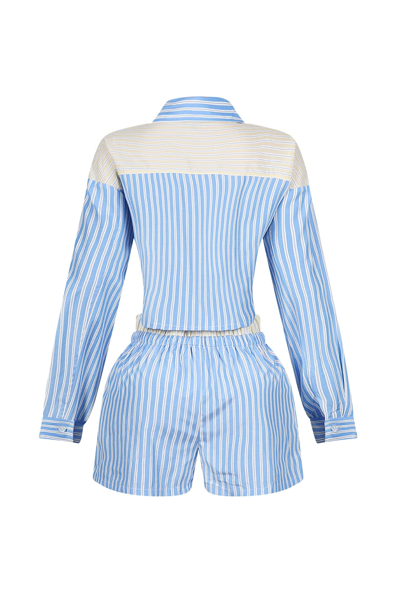 Nasia Pinstripe Poplin Boxer Top & Shorts SET