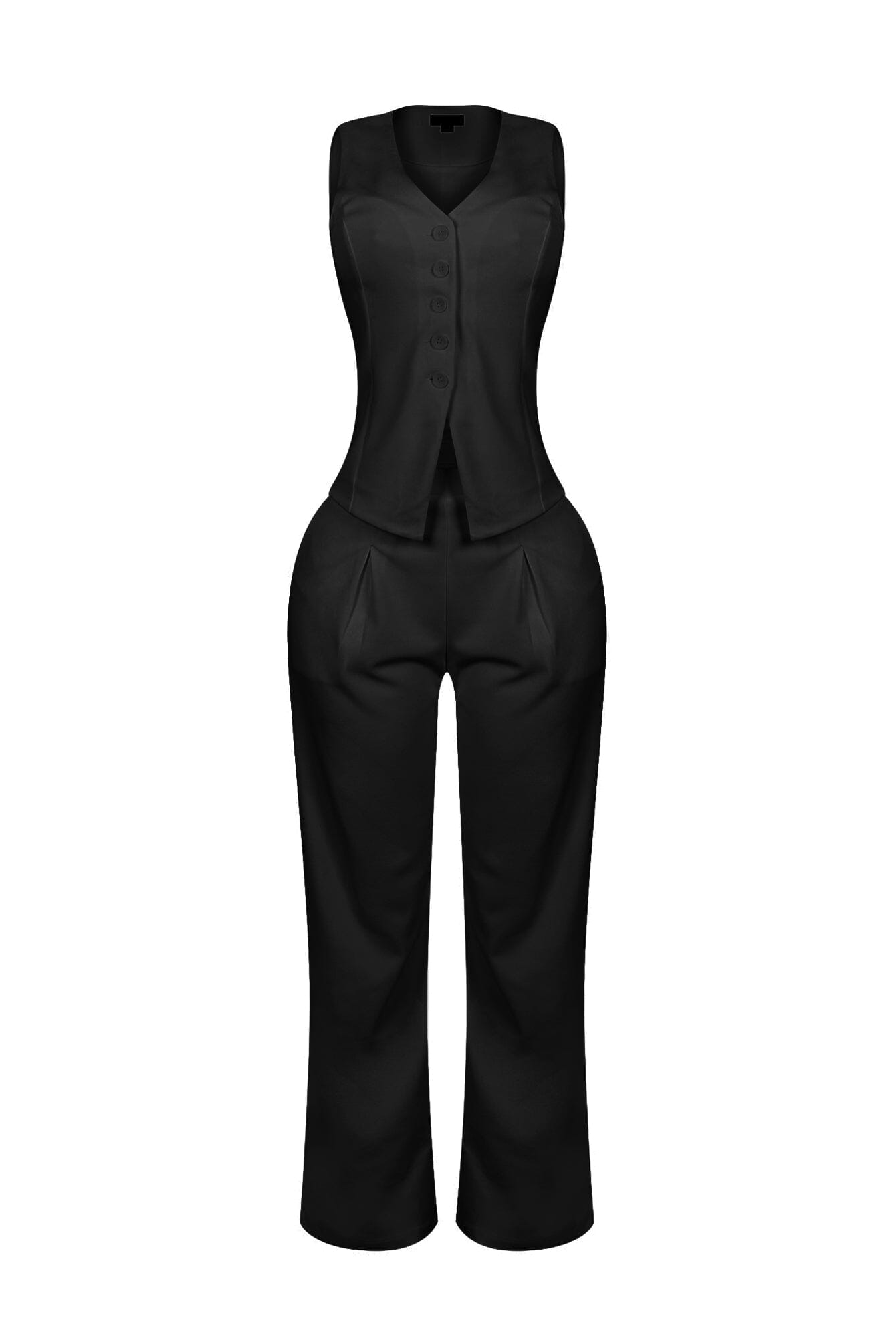 Teresita Button Up Vest Top & Pants SET
