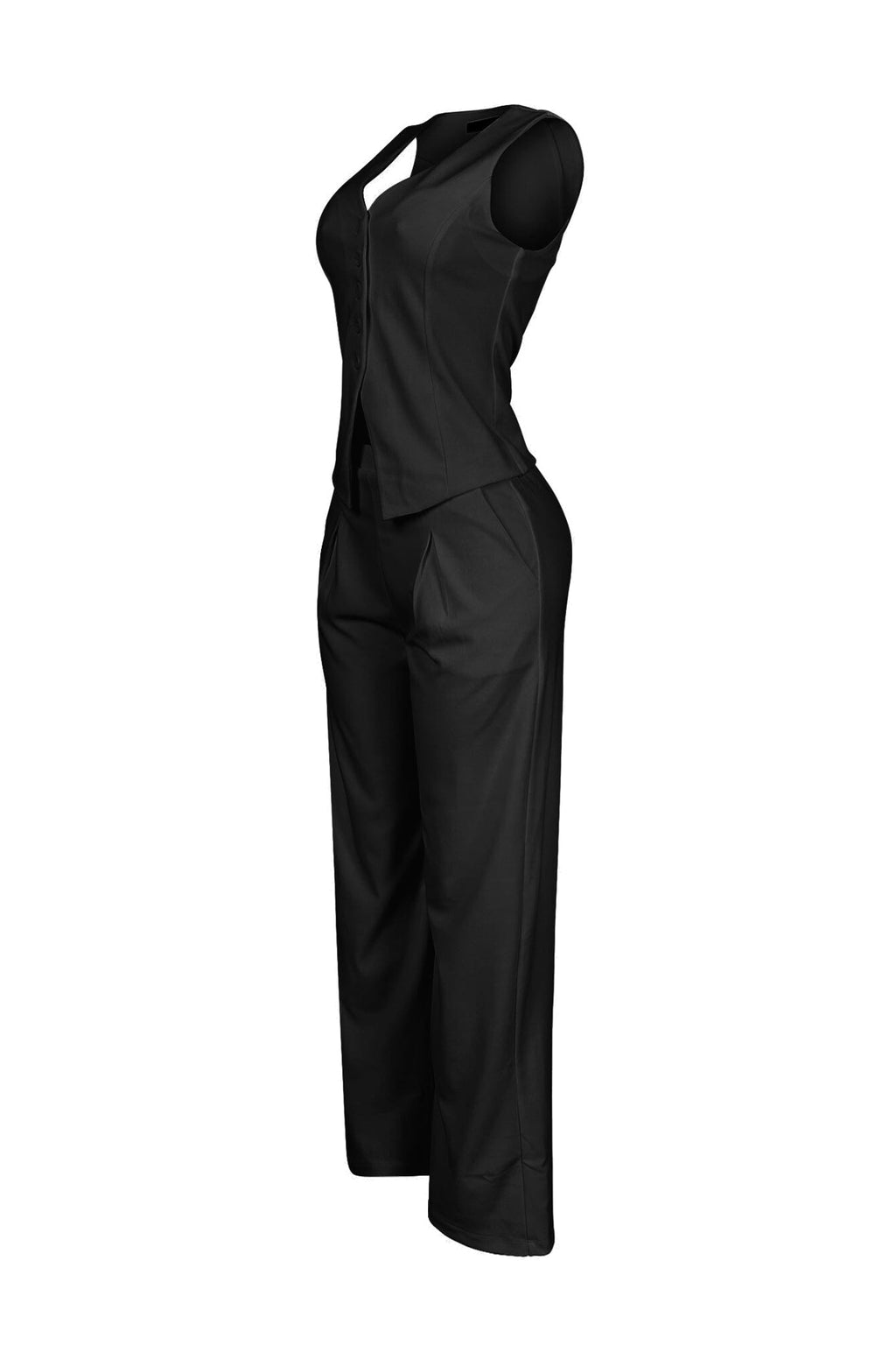 Teresita Button Up Vest Top & Pants SET