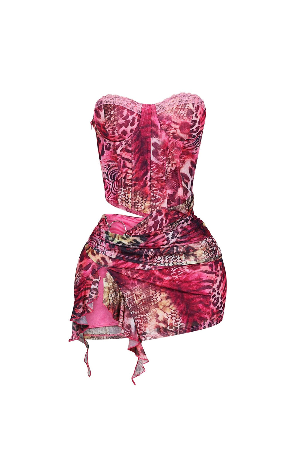 Yumiko Mesh Corset Tube Mini Dress