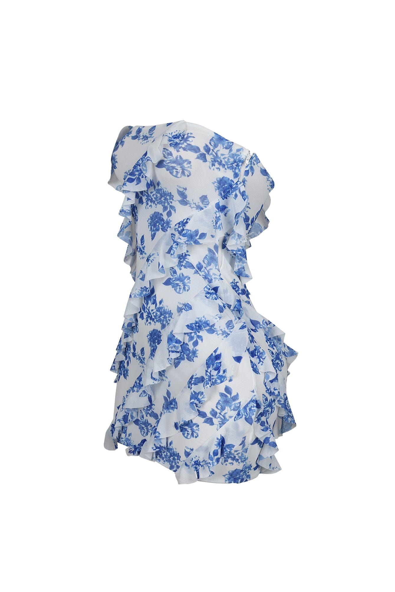Teresita Print Floral Tube Ruffle Mini Dress
