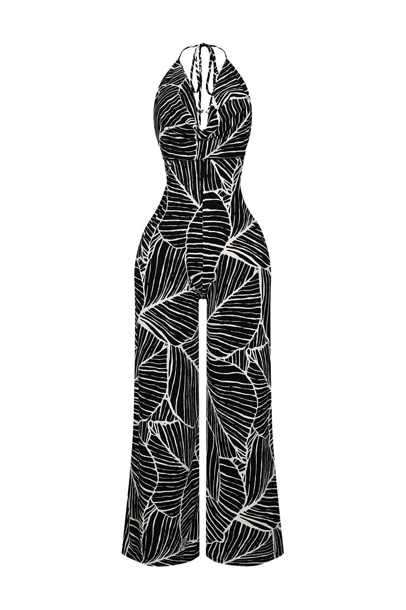 Daphne Crepe Halter Cowl Neck Jumpsuit