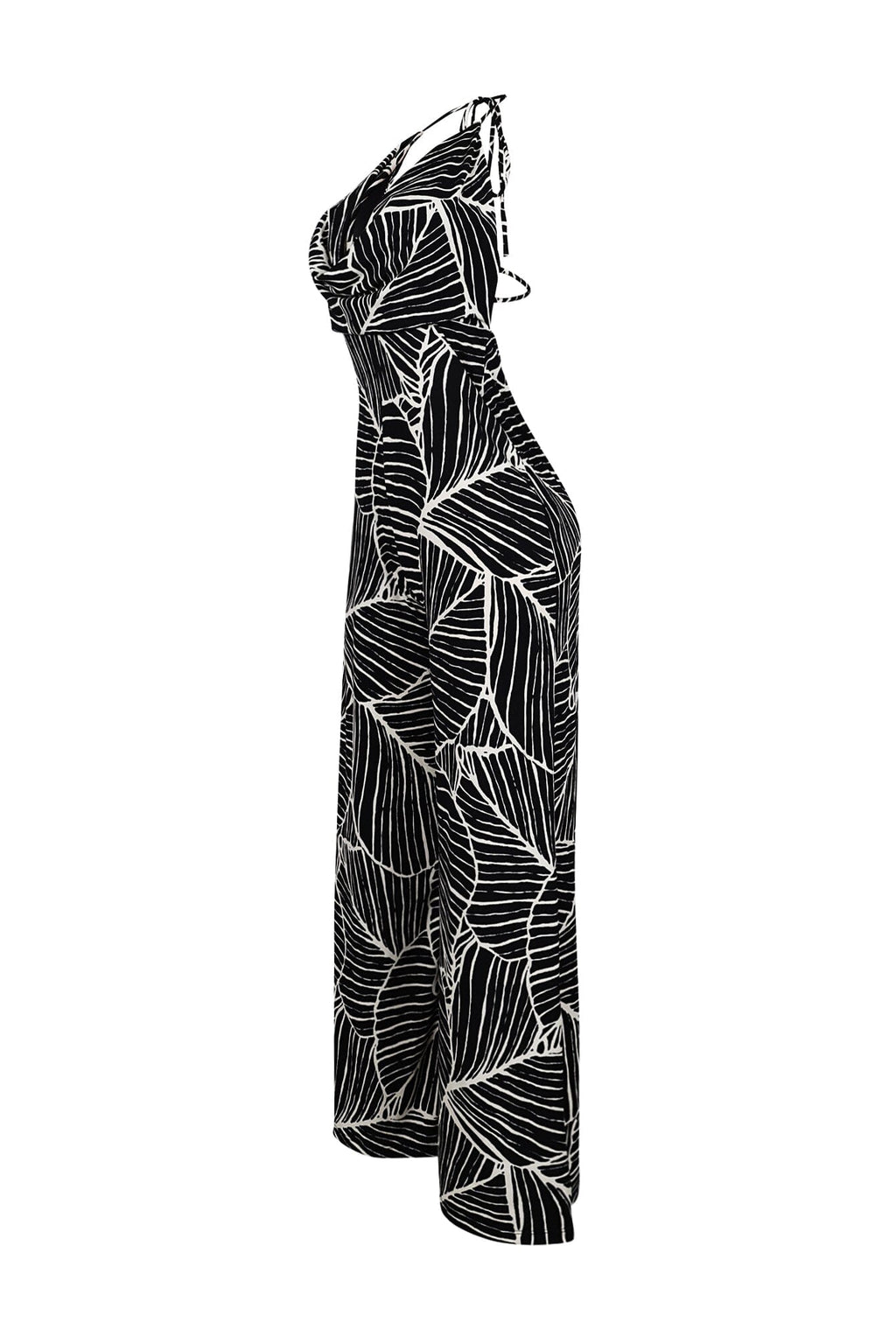 Daphne Crepe Halter Cowl Neck Jumpsuit