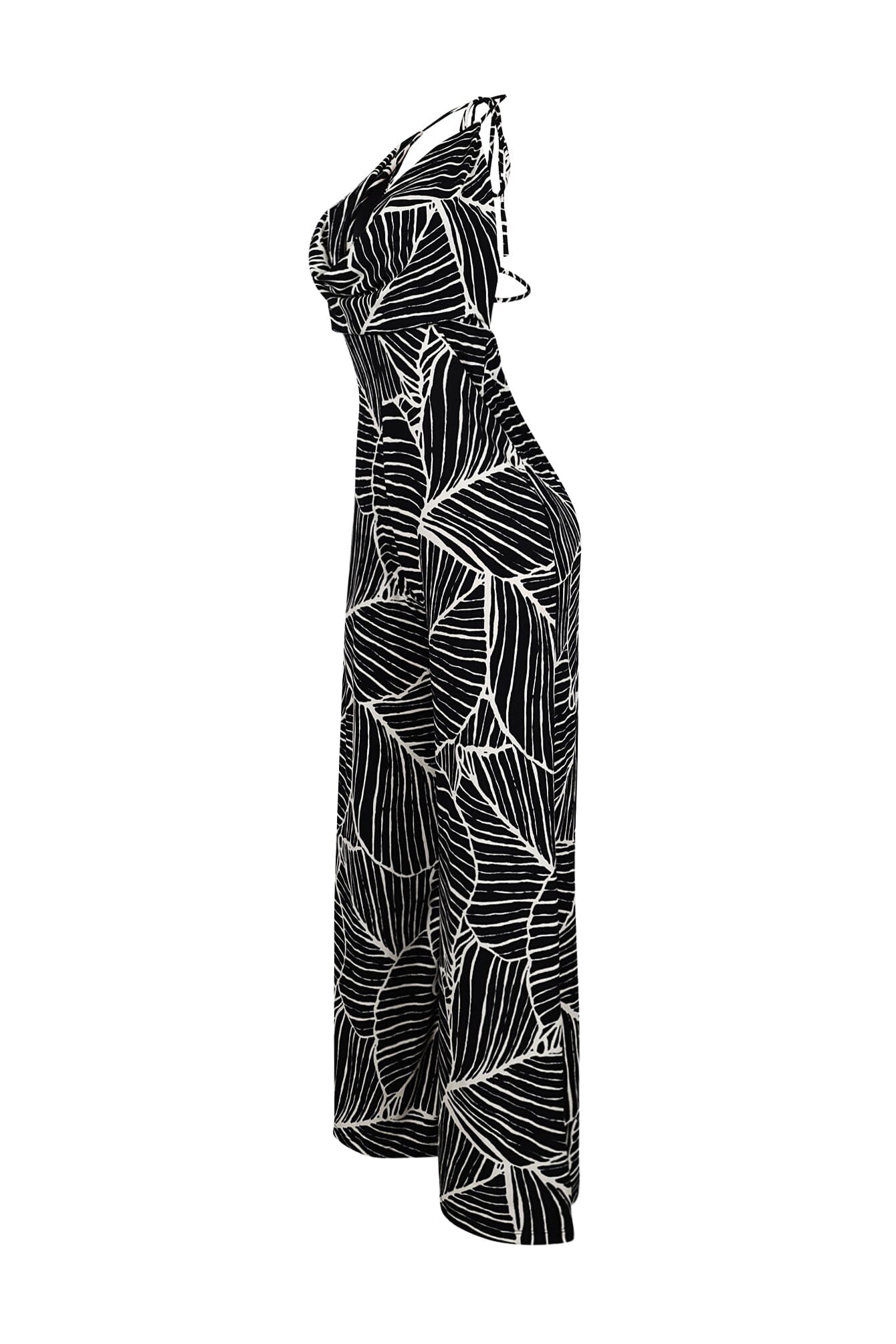 Daphne Crepe Halter Cowl Neck Jumpsuit