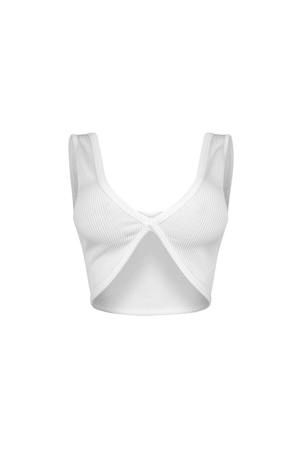 Journee Deep V Ribbed Crop Top