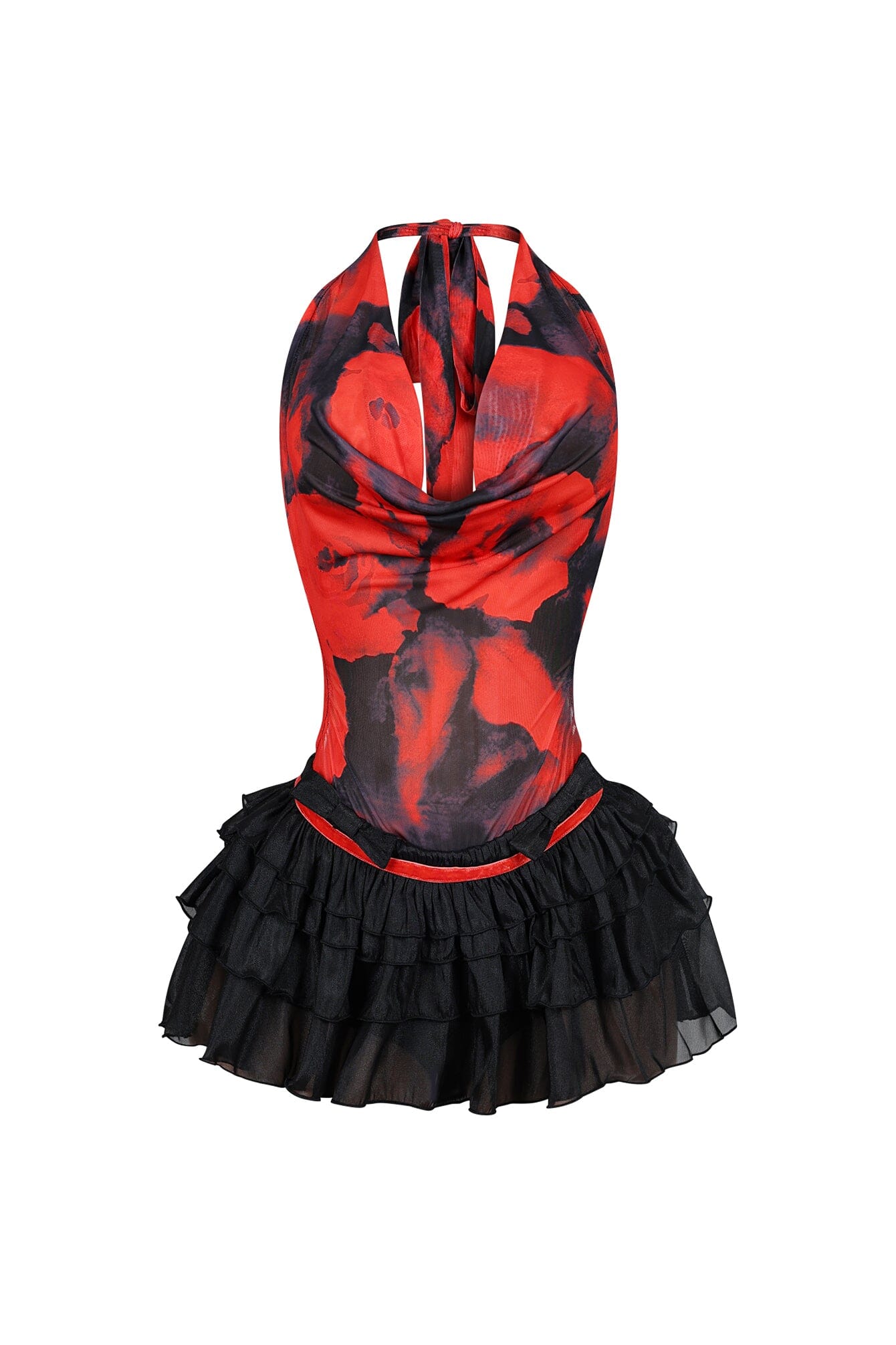 Bucky Mesh Floral Tutu Mini Dress