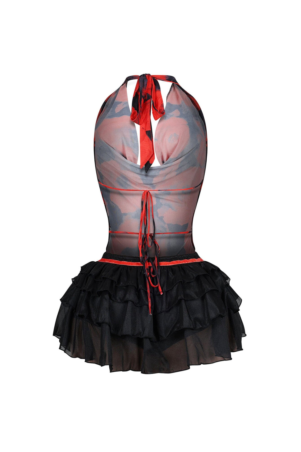 Bucky Mesh Floral Tutu Mini Dress