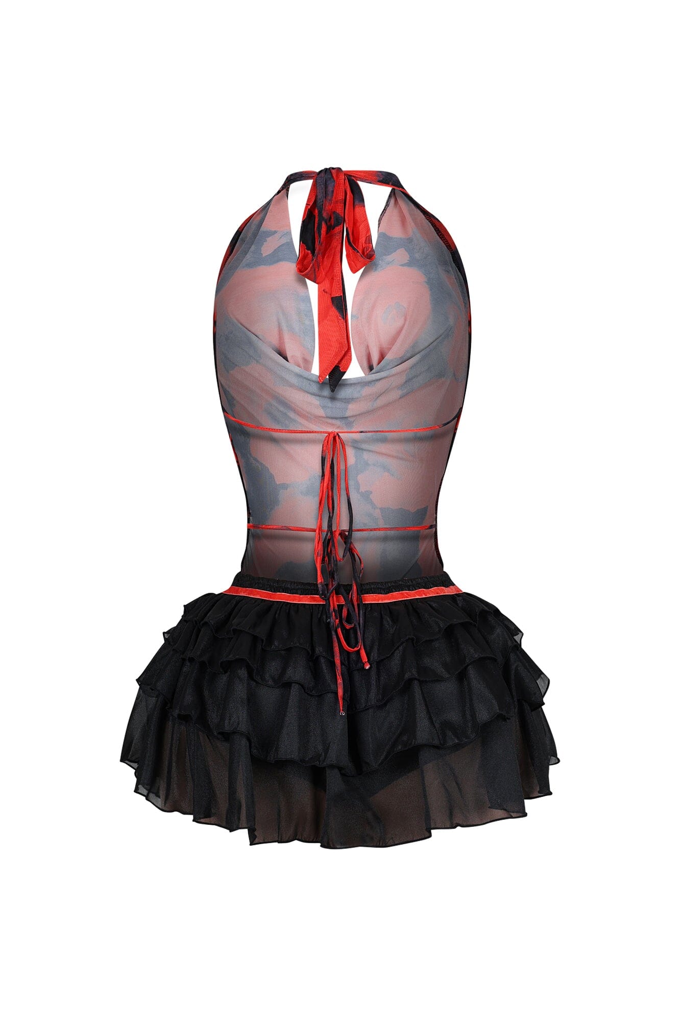 Bucky Mesh Floral Tutu Mini Dress