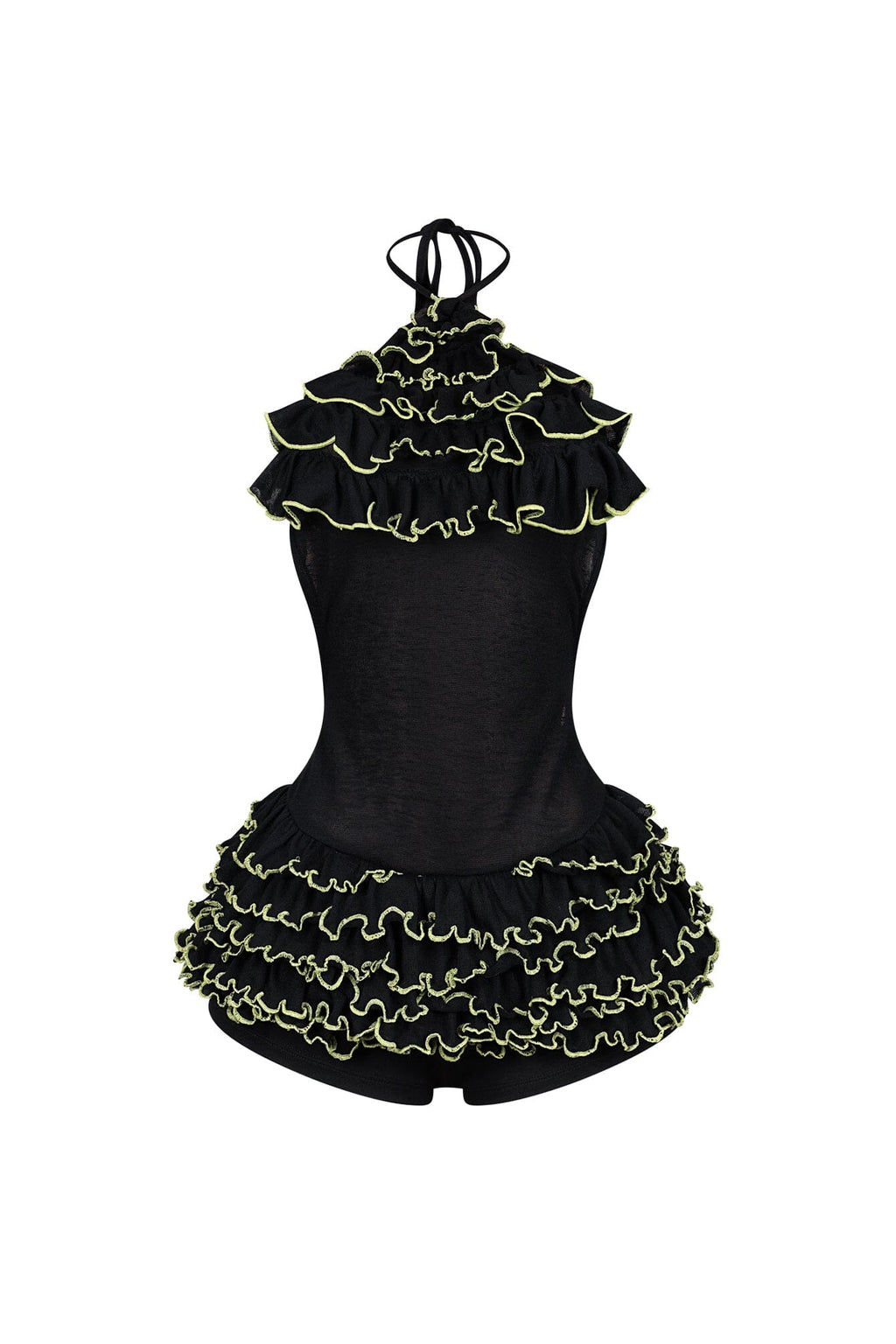 Sayaka Ruffled Halter Neck Mini Dress