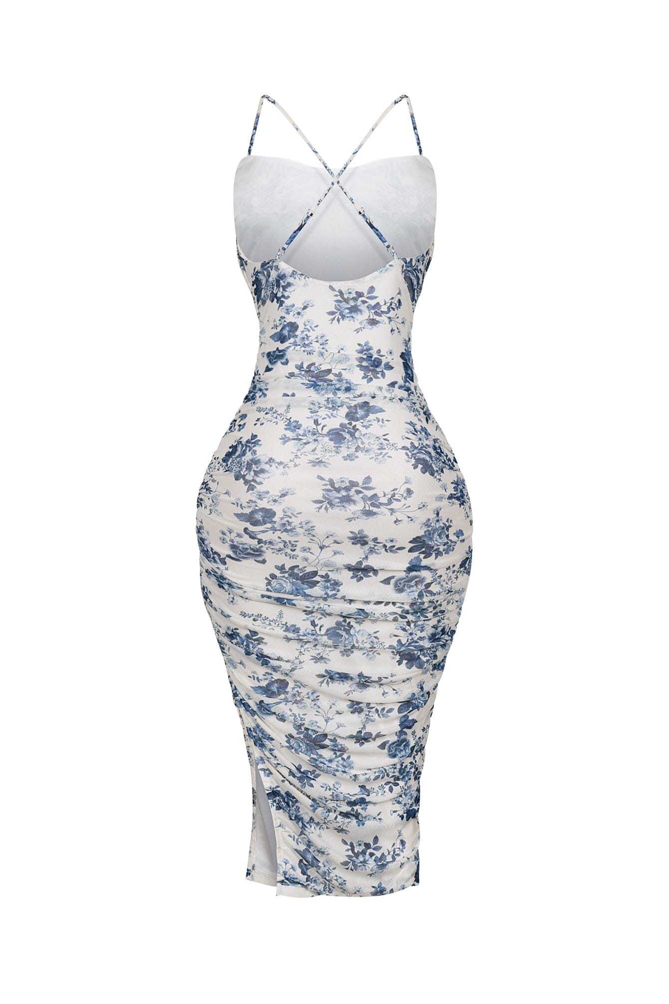 Anfissa Mesh Floral Ruched Tank Dress