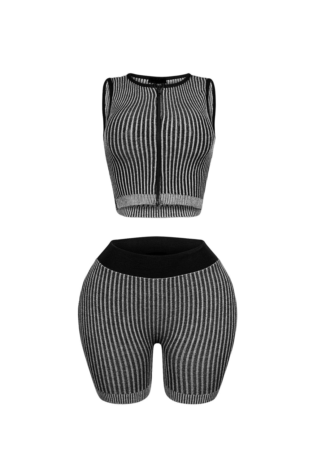 Lotus Ribbed Knit Top & Shorts SET