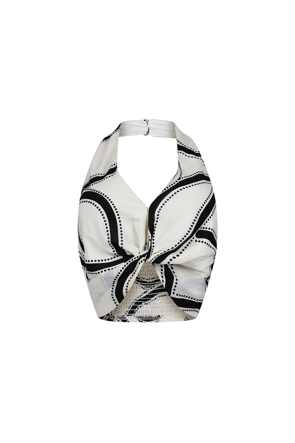 Boho Geometric Print Halter Crop Top